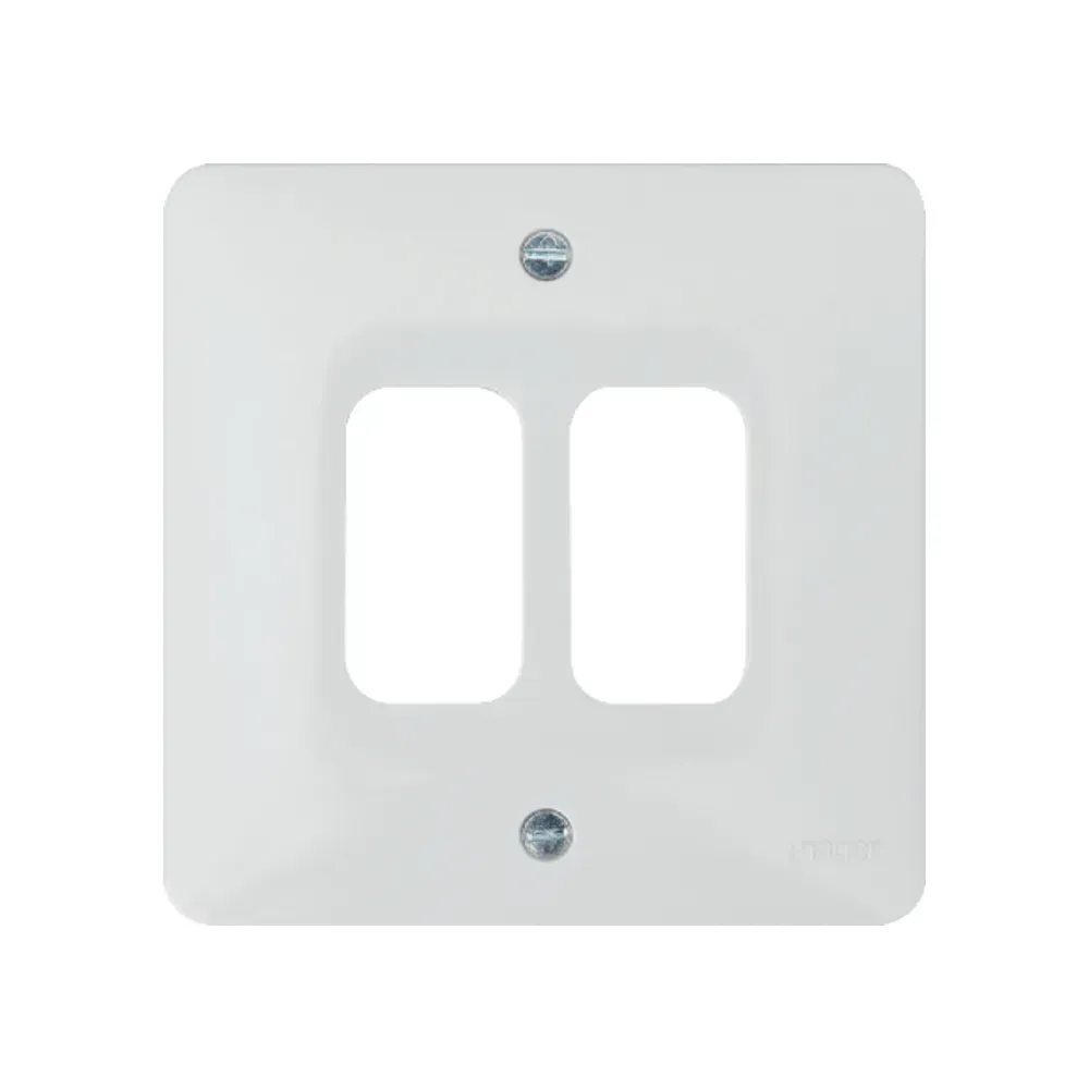 Hager 2 Gang White Grid Plate