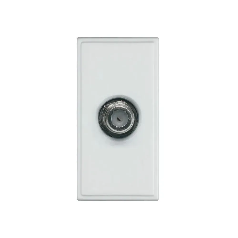 Hager Single Satellite F Connector Euromodule White