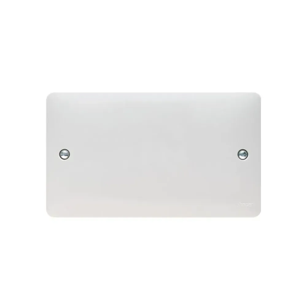 White Twin Blank Plate for Electrical Installations