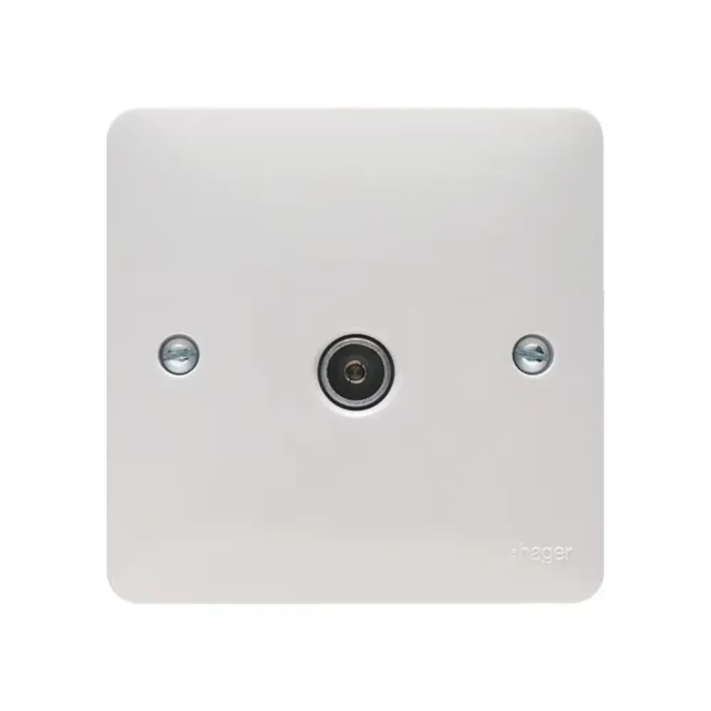 Hager White TV Socket Outlet Female