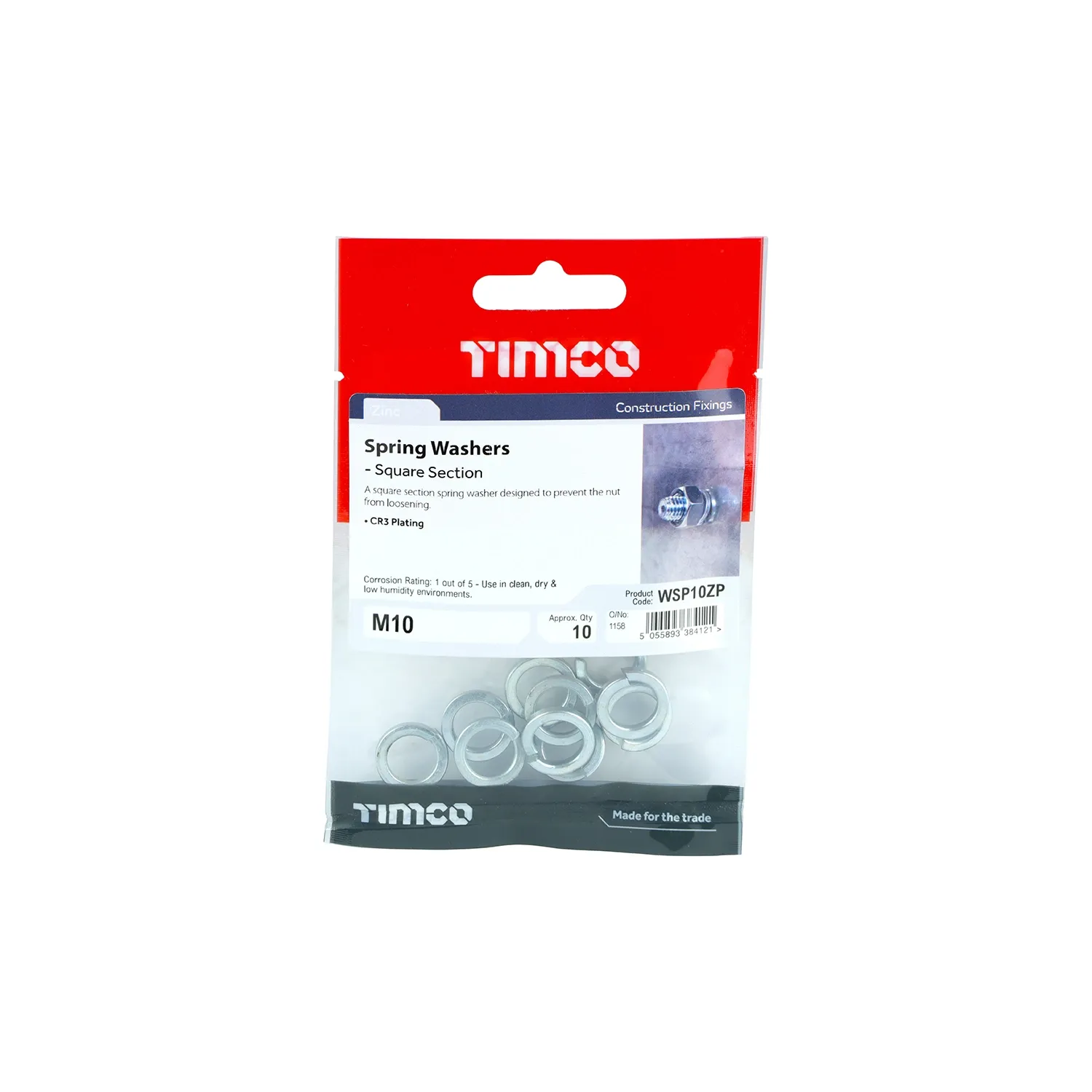 Spring Washer M10 Zinc WSP10ZP