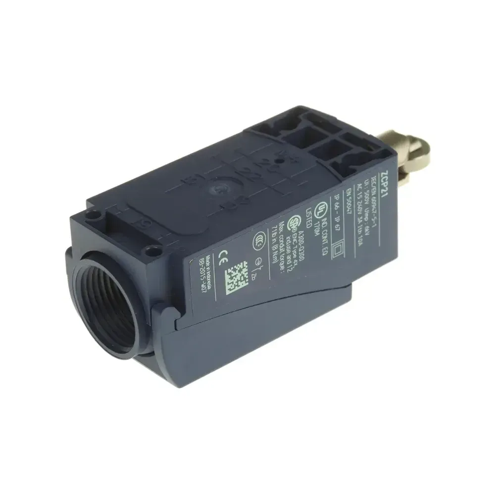 Telemecanique XCKP2102G11 spring return steel plunger switch with snap action