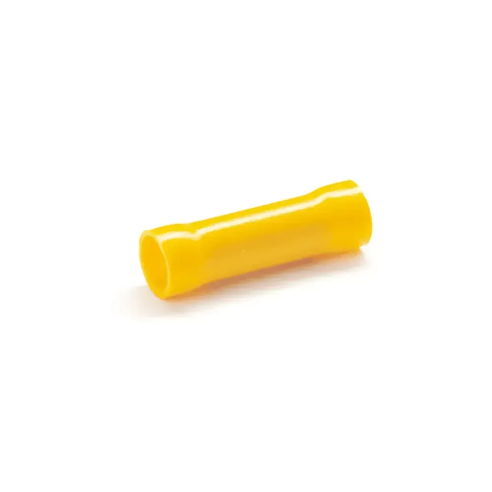 Yellow 6mm 12–10 AWG Insulated Butt Connector - 100 Pack