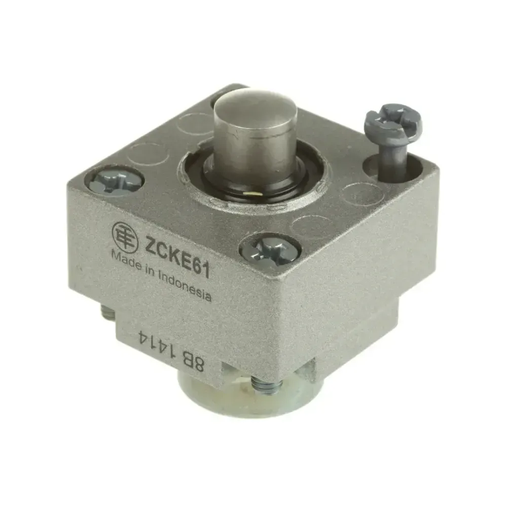 Telemecanique ZCKE61 metal end plunger limit switch head with spring return