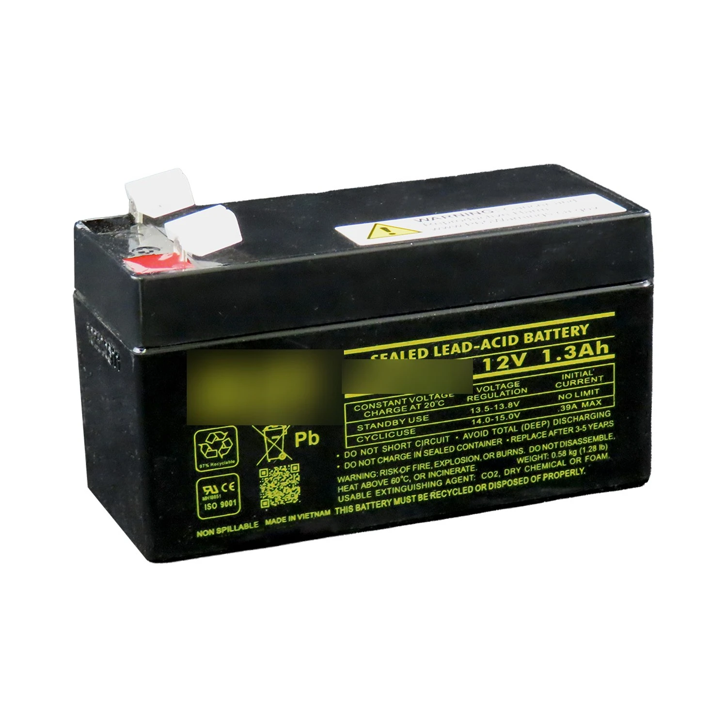 Sealed Lead Acid Battery 12V 1.3Ah Rechargeable AH1.3