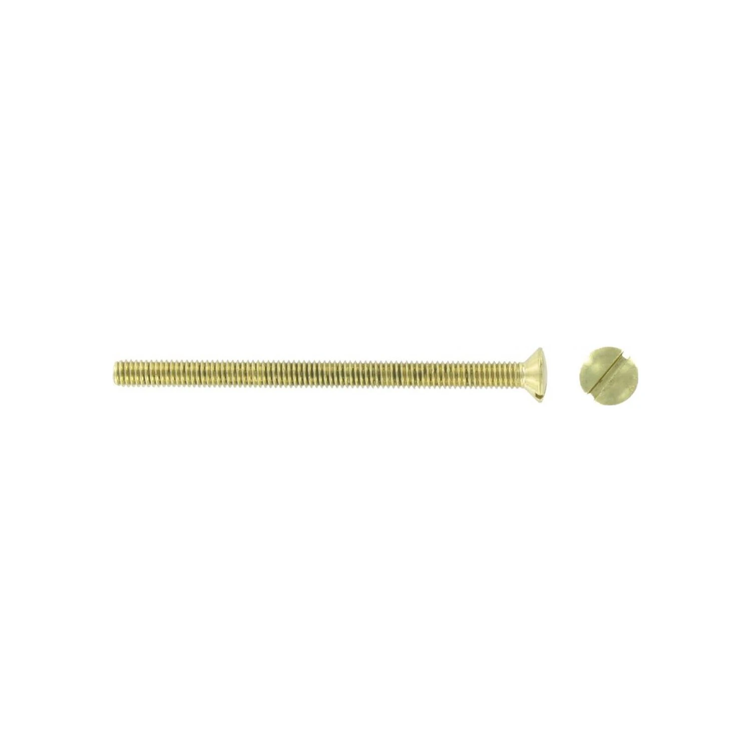 Socket Screw M3.5 x 75mm Raised Countersunk Slotted Brass Finish M3575BS