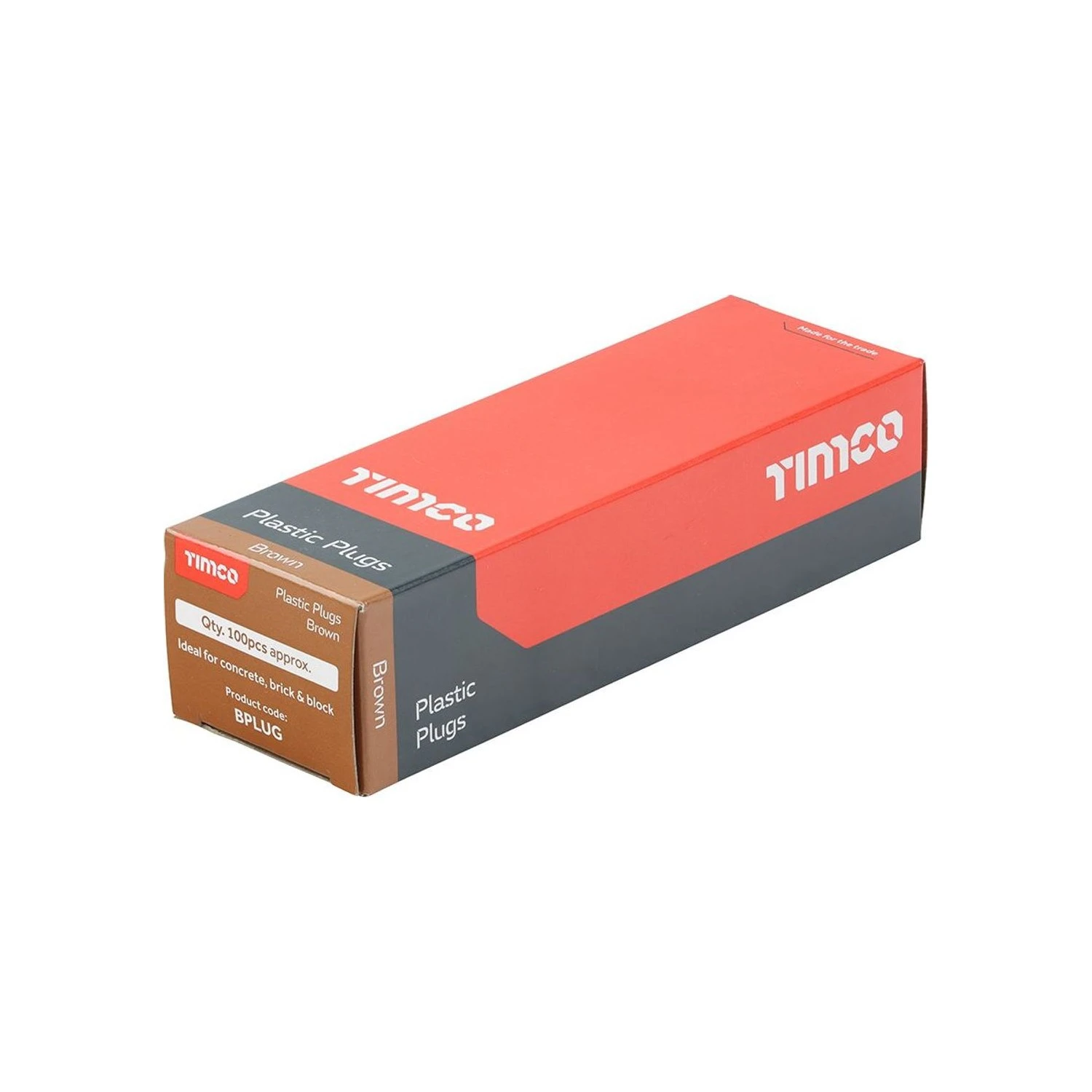 Timco brown plastic plugs box of 100, BPLUG