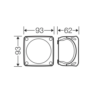 Hensel DK 0202 G junction box dimensions 93 x 93 x 62mm