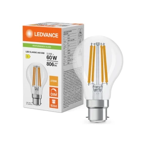 Ledvance LED Classic A60 Filament 5.9W B22 lamp and pack