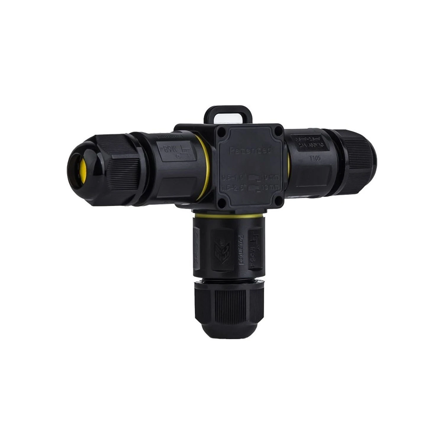 Connect Craft M684-T IP68 tee connector angled view