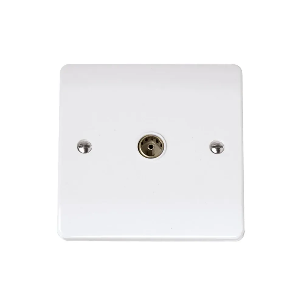 Click Curva coaxial socket polar white professional TV aerial outlet