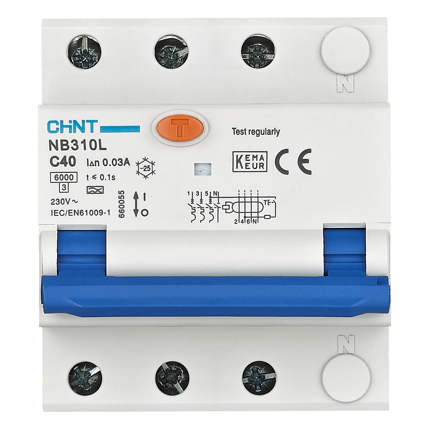 Chint NB310L 3P+N RCBO, 4 module