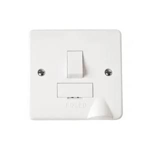 Click Mode CMA051 13A double pole switched fused connection unit polar white