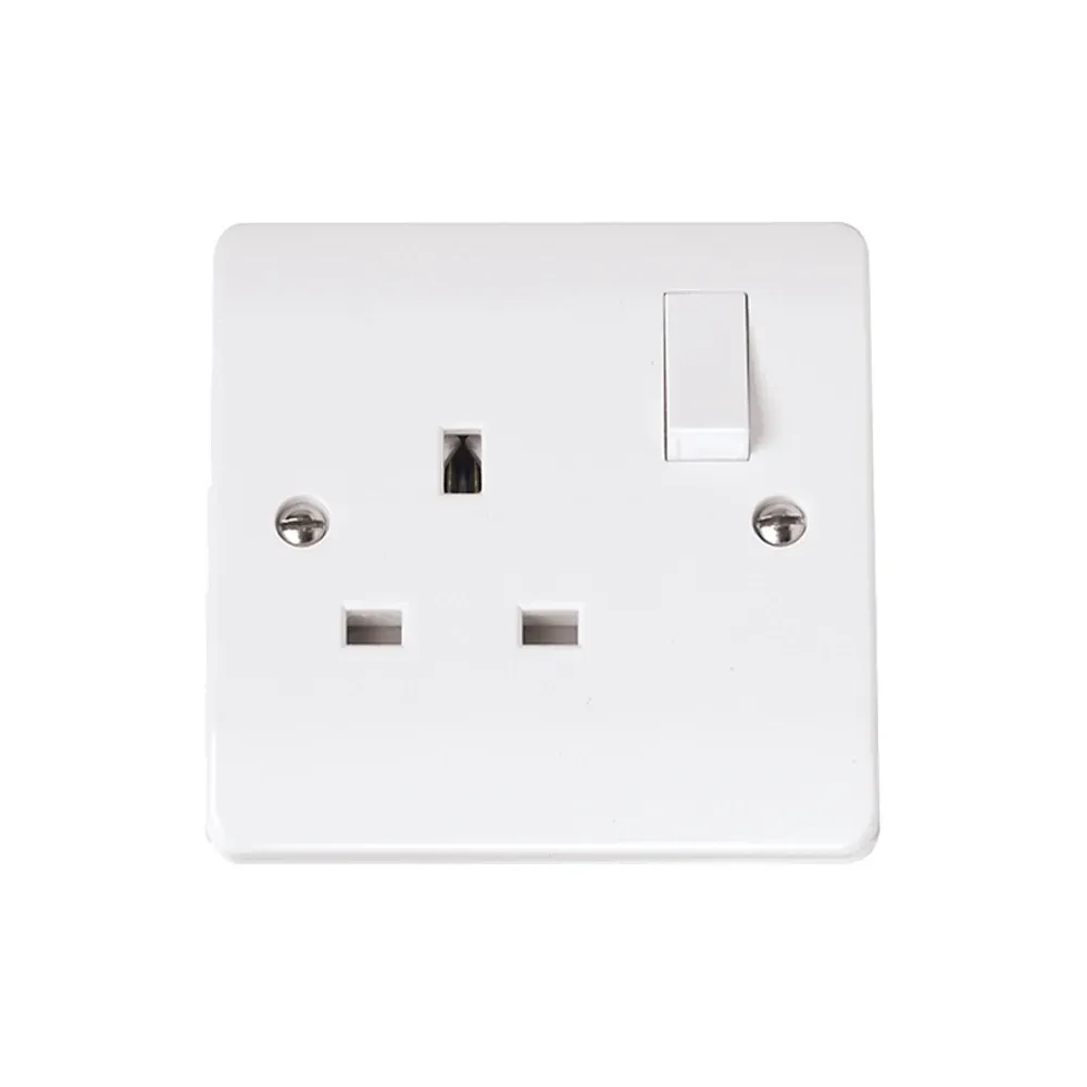 Click Mode 13A switched socket outlet polar white finish