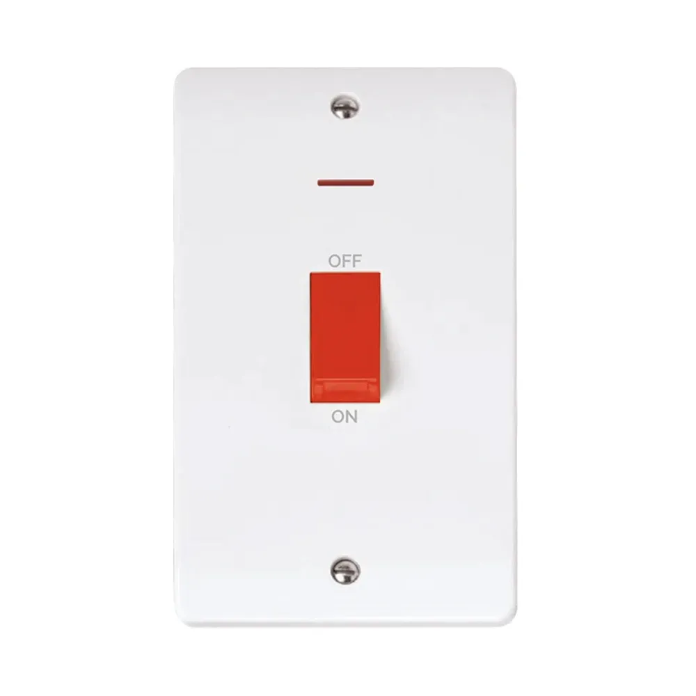 Click CMA2203 50A 2-gang vertical DP switch polar white