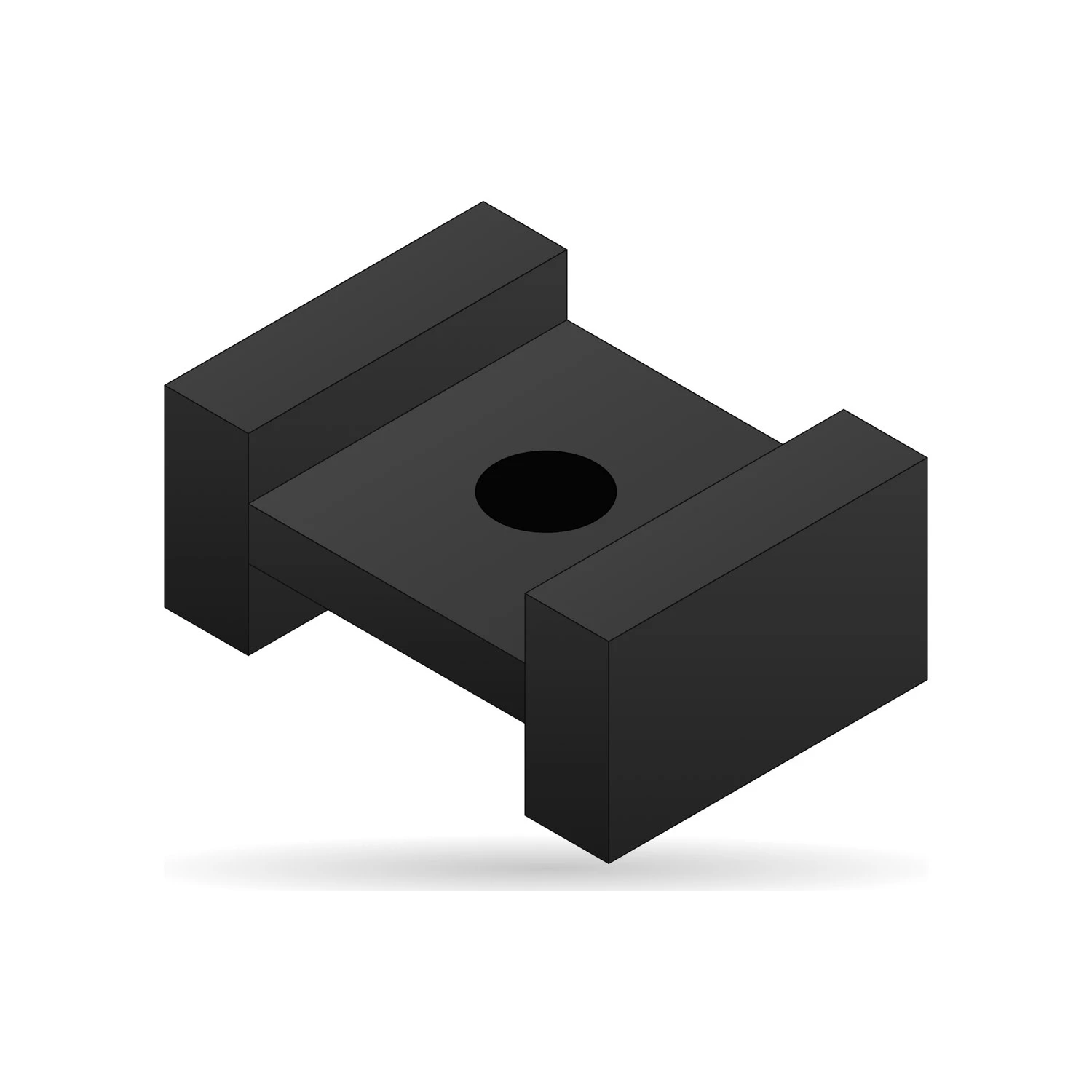 Black nylon cable tie saddle mount, screw fixed (illustration)