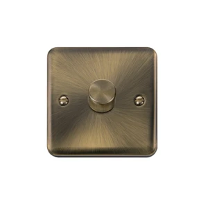 Click Deco Plus 1G 2W Trailing Edge LED Dimmer 100W Antique Brass