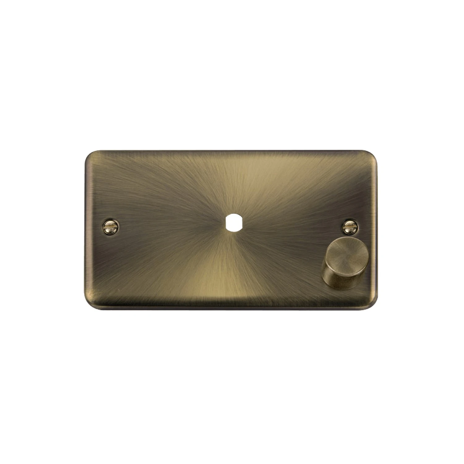 Click Deco Plus 2G Dimmer Plate & Knob 1 Aperture 1000W Antique Brass