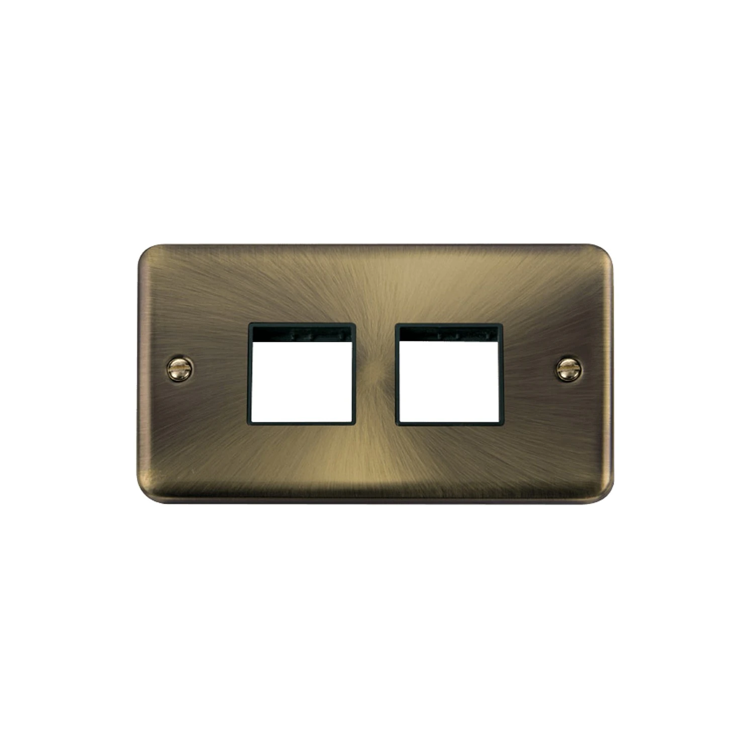 Click Deco Plus 2G MiniGrid Plate 2 x 2 Apertures Antique Brass