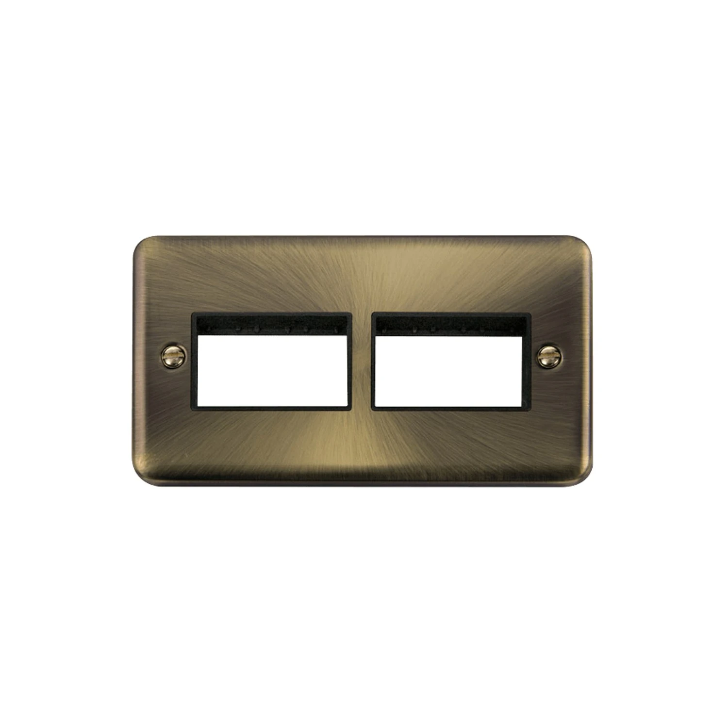 Click Deco Plus 2G MiniGrid Plate 2 x 3 Apertures Antique Brass