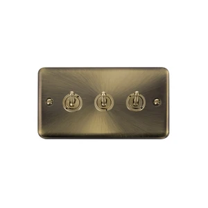 Click Deco Plus 3G Toggle Plate Switch 10AX 2W Antique Brass
