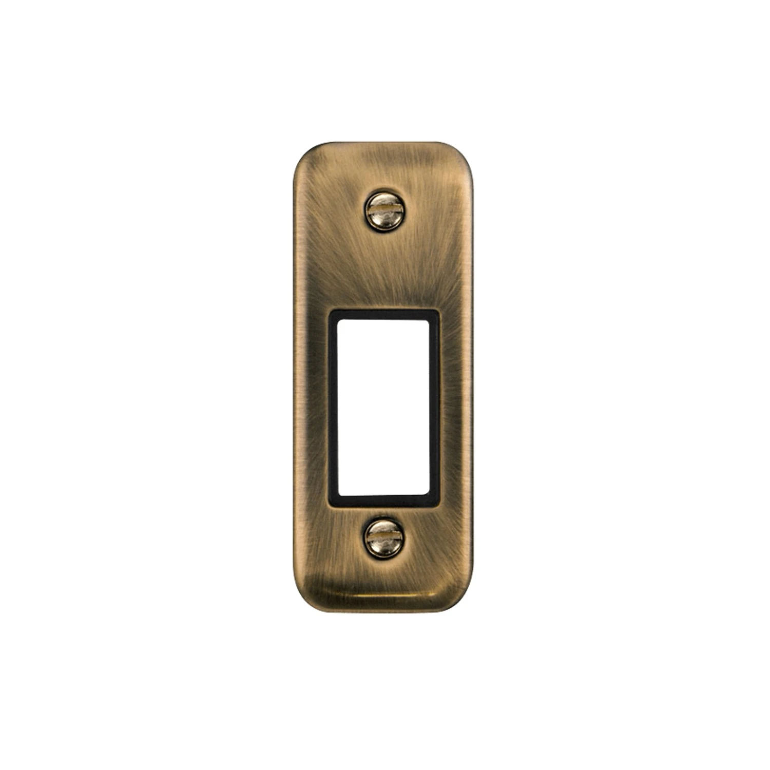Click Deco Plus 1G MiniGrid Architrave Plate 1 Aperture Antique Brass
