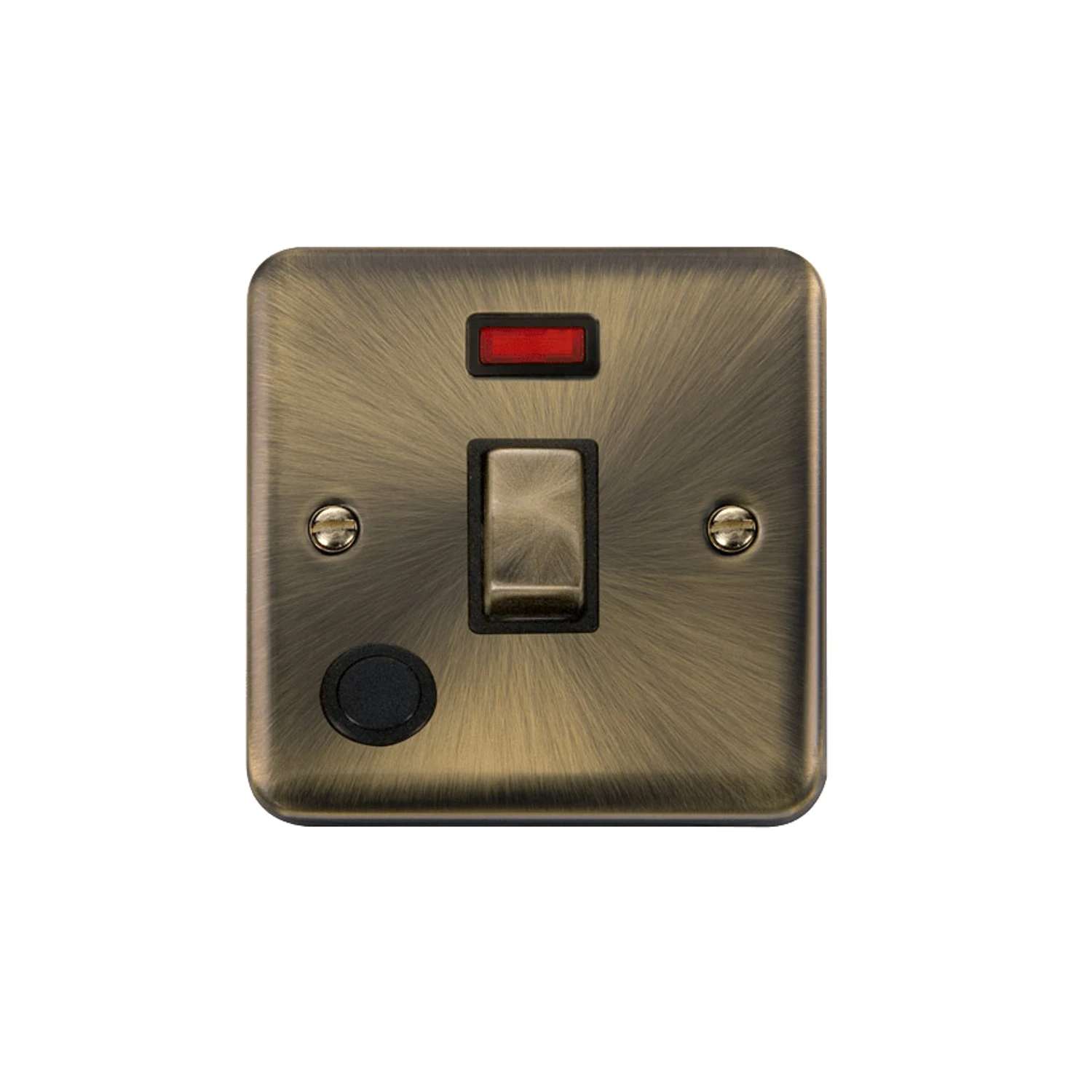 Click Deco Plus 20A DP Switch Flex Outlet Neon Antique Brass