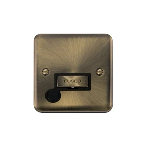 Click Deco Plus Unswitched Fused Connection Unit 13A Flex Outlet Antique Brass