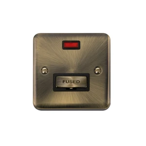 Click Deco Plus Unswitched Fused Connection Unit 13A Neon Antique Brass