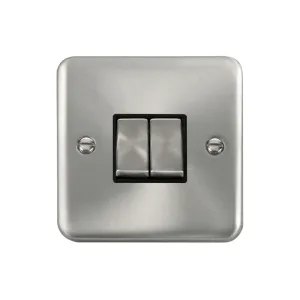 Click DPSC412BK satin chrome 2 gang 2 way switch professional installation