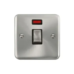 Click 20A double pole switch satin chrome finish