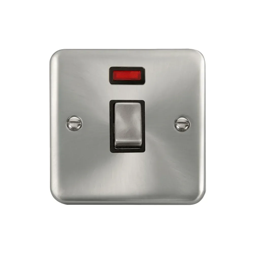 Click 20A double pole switch satin chrome finish