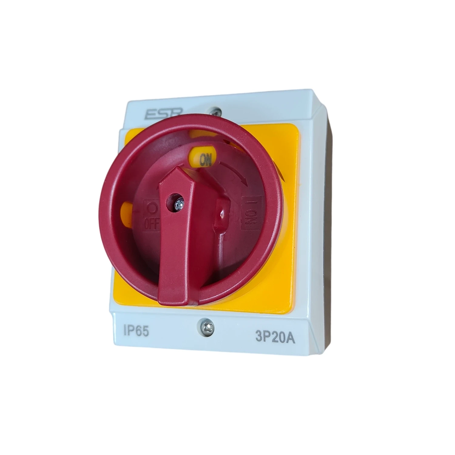 ESR Enclosed Isolator 20A 3P IP65 Surface Mounted Padlockable