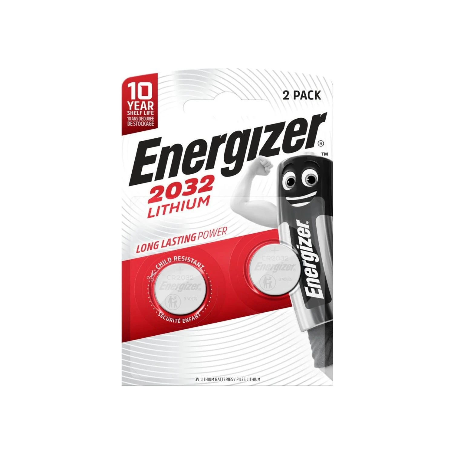 Energizer CR2032 lithium coin cell 2 pack
