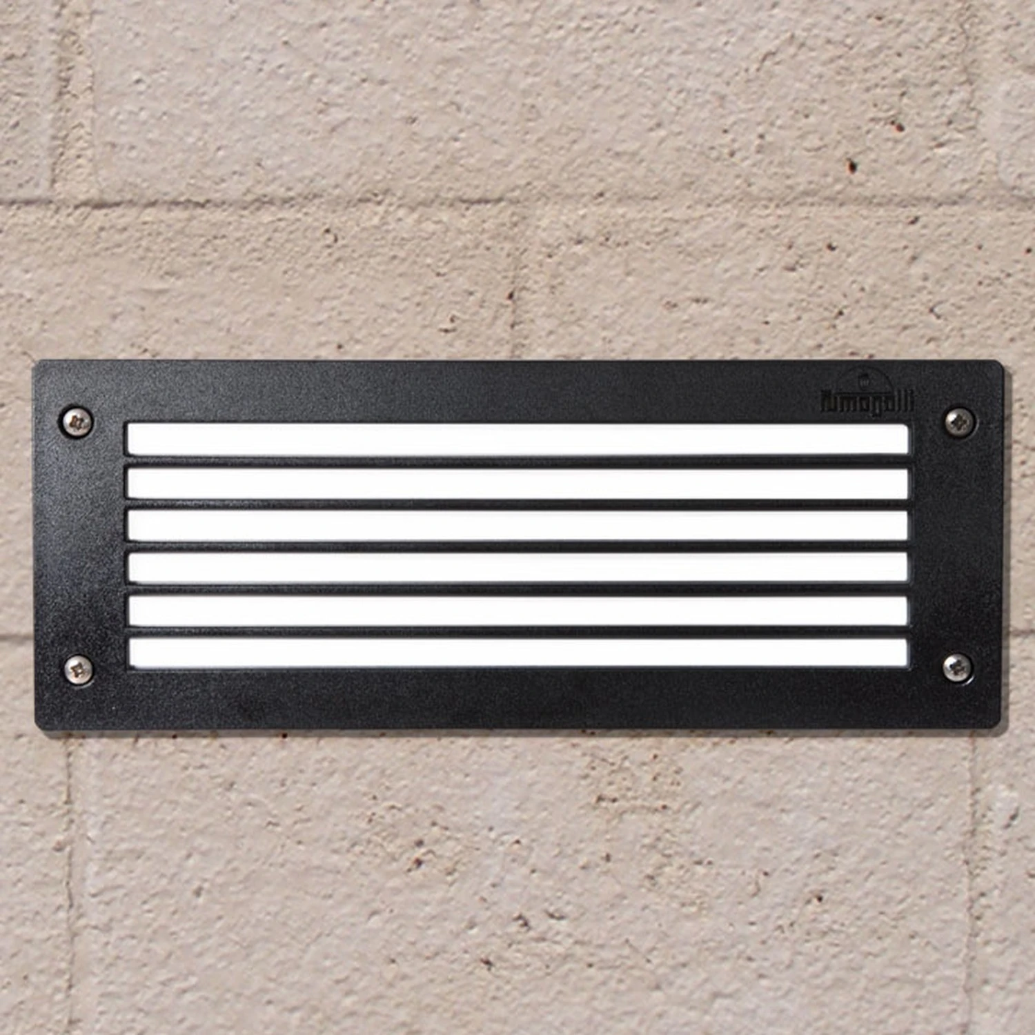 Fumagalli Leti 300-GL recessed brick light with grill cover, black