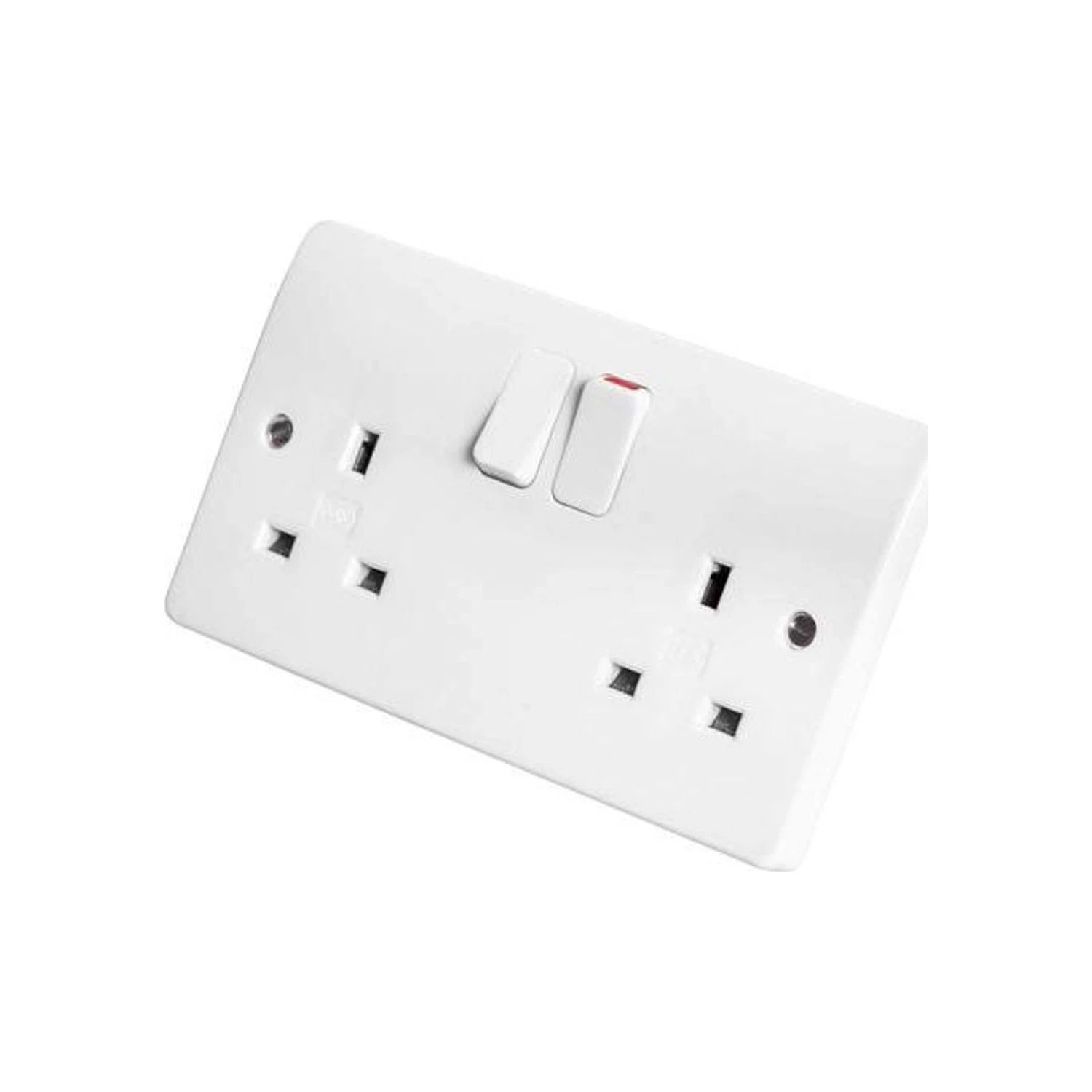 MK Logic Plus K2747WHI 2-gang 13A switched socket, white