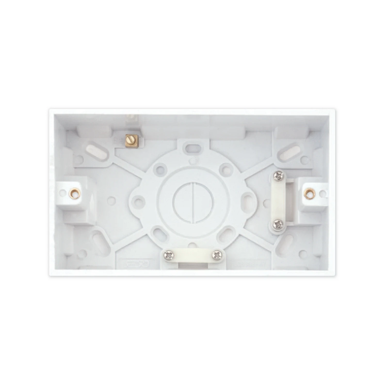 Surface Pattress Box 2 Gang 47mm Deep White Bakelite