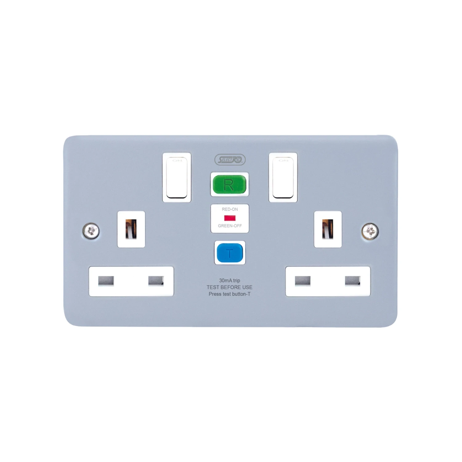 Selectric 2G 13A DP Switched Socket with RCD Metalclad LGRCD5