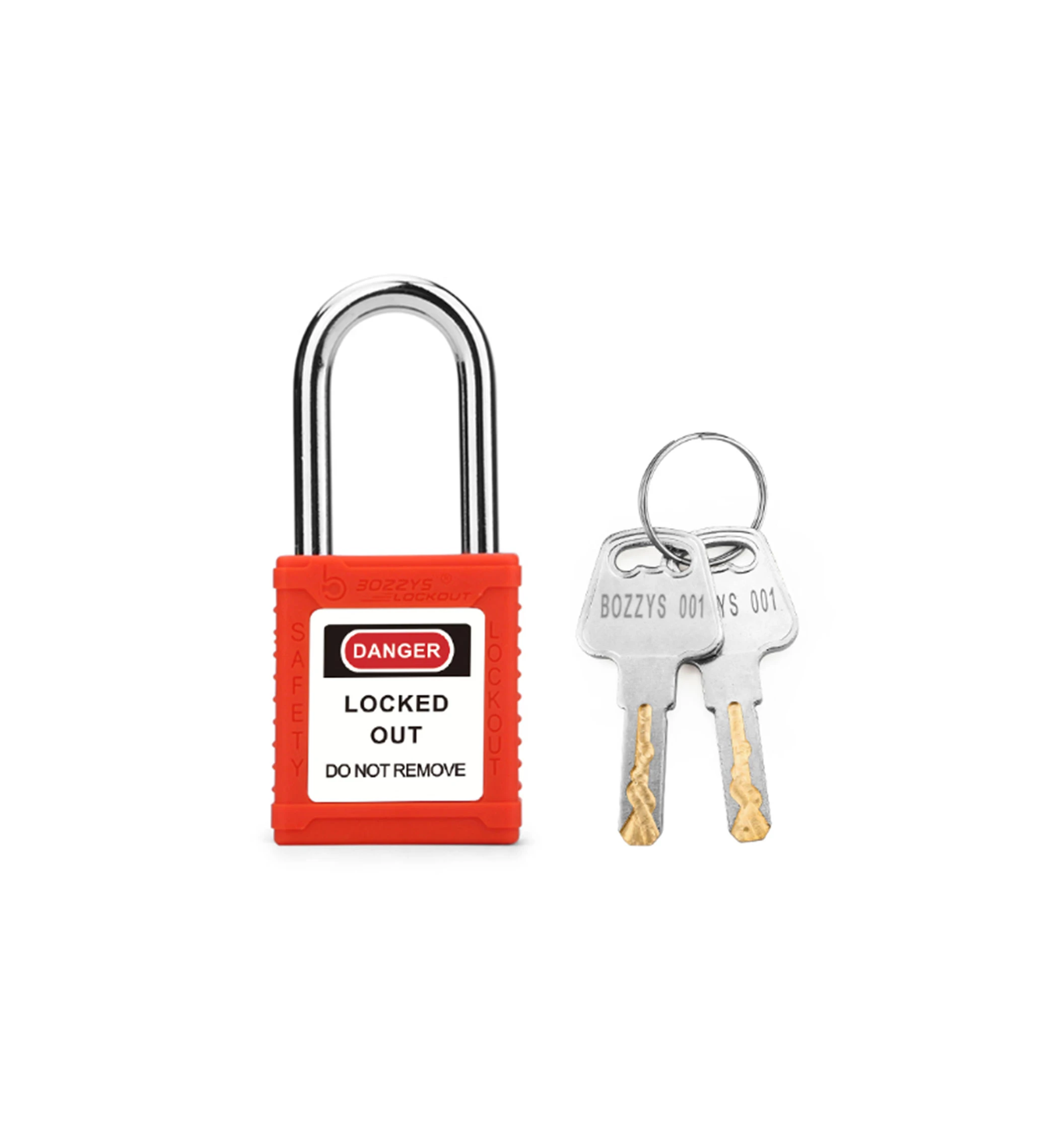 Nylon Body Safety Padlock 38mm Steel Shackle, Red - Lockout Tagout