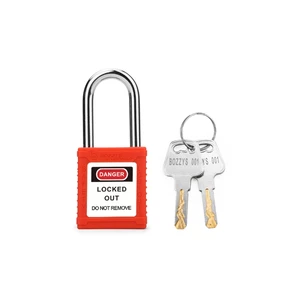 Nylon Body Safety Padlock 38mm Steel Shackle, Red - Lockout Tagout