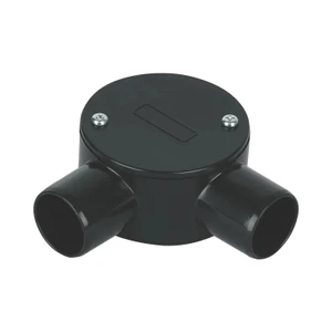 25mm Angle Box for PVC Conduit, Black