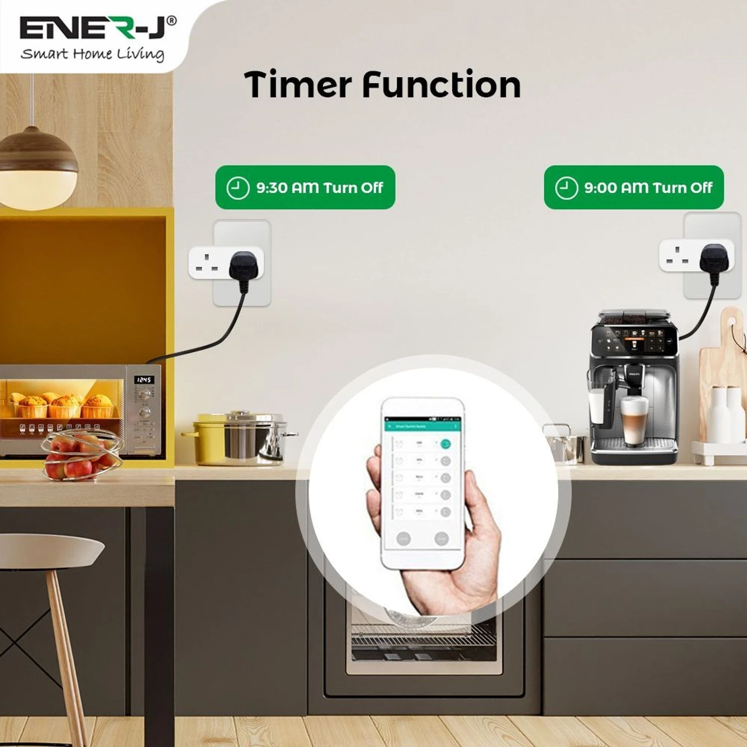 ENER-J SHA5354 dual smart plug timer function