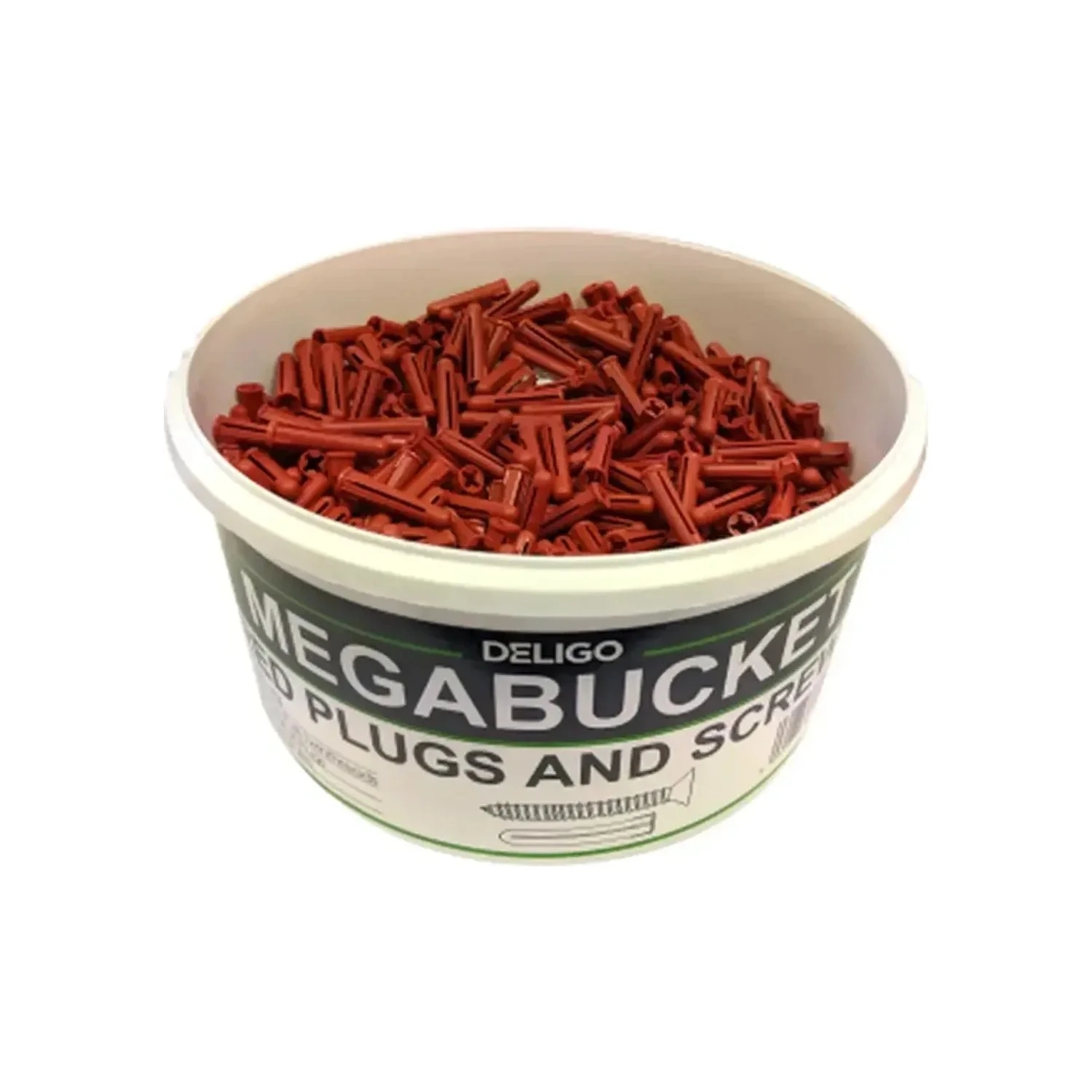 MTB - Bucket with 500 4x40mm 500 Red Wall Plugs 2 Pozi (MTB)
