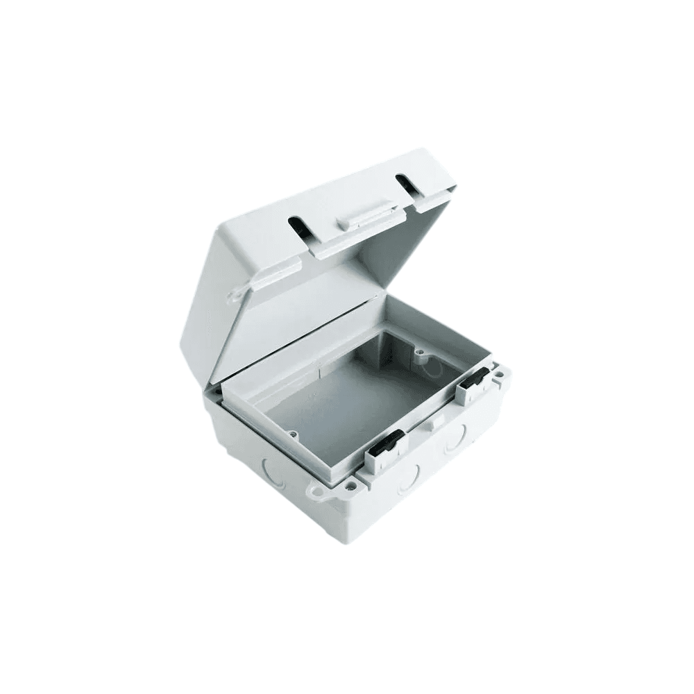 IP65 waterproof 2 gang accessory box in grey polycarbonate