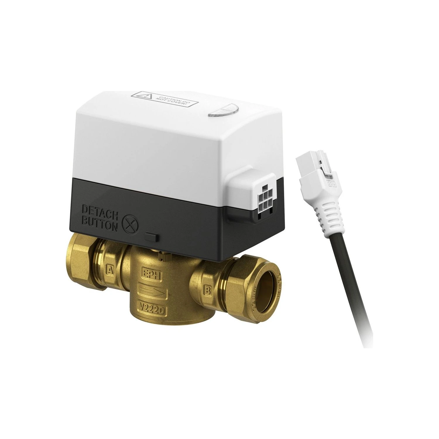 EPH 2 port motorised valve with detachable actuator and cable