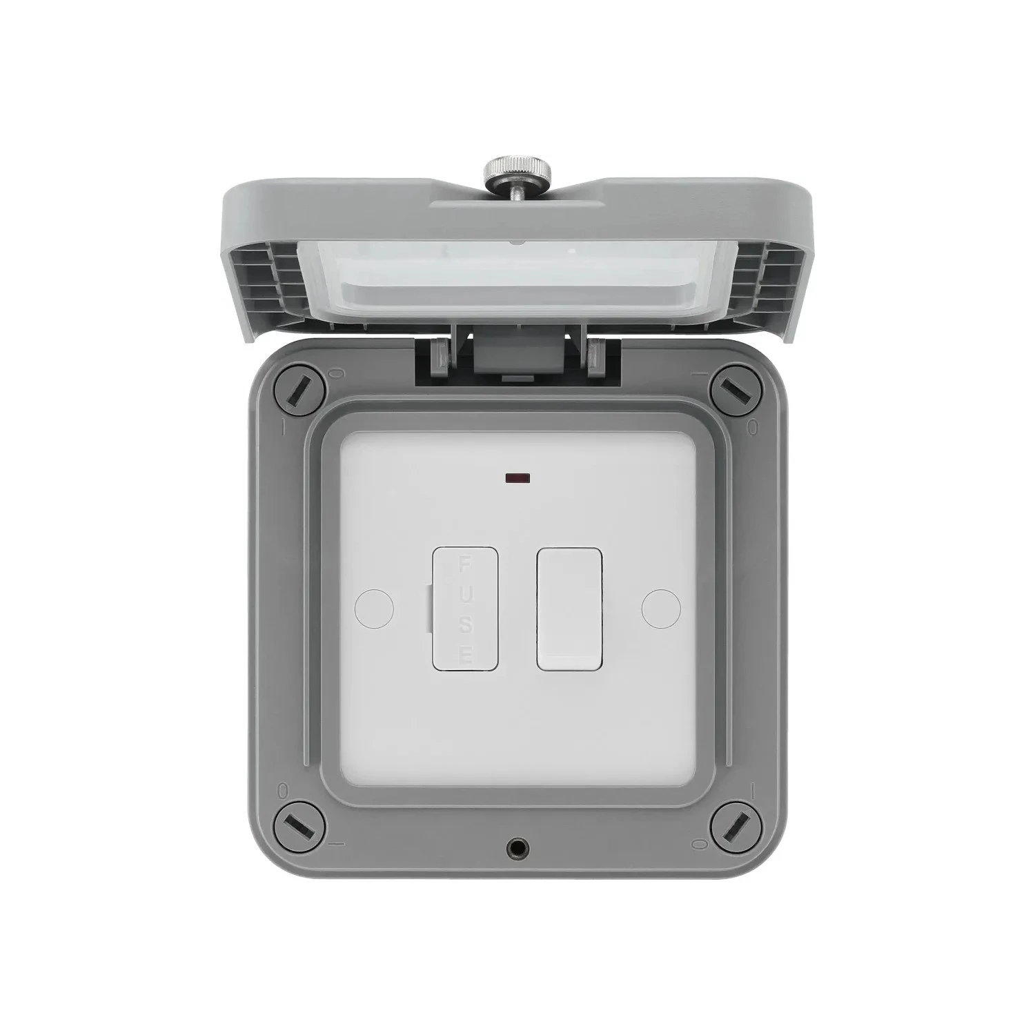 BG Nexus Storm WP53 weatherproof switched FCU with cover open