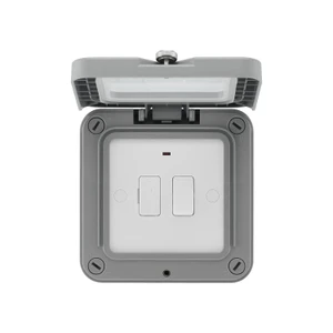 BG Nexus Storm WP53 weatherproof switched FCU with cover open